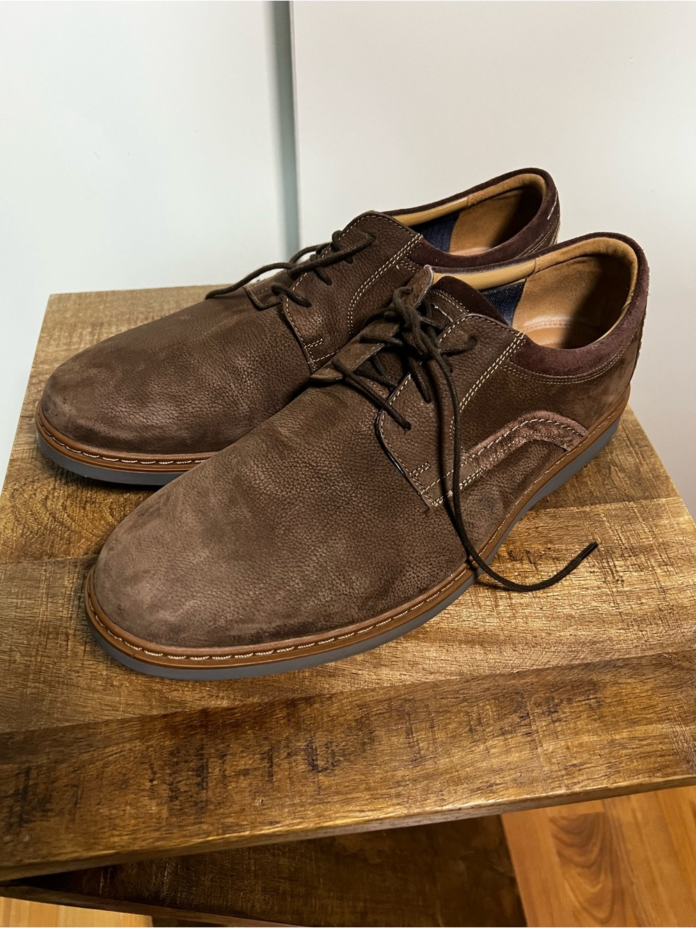 Clarks Brown Suede Derby Lace-Up Shoes